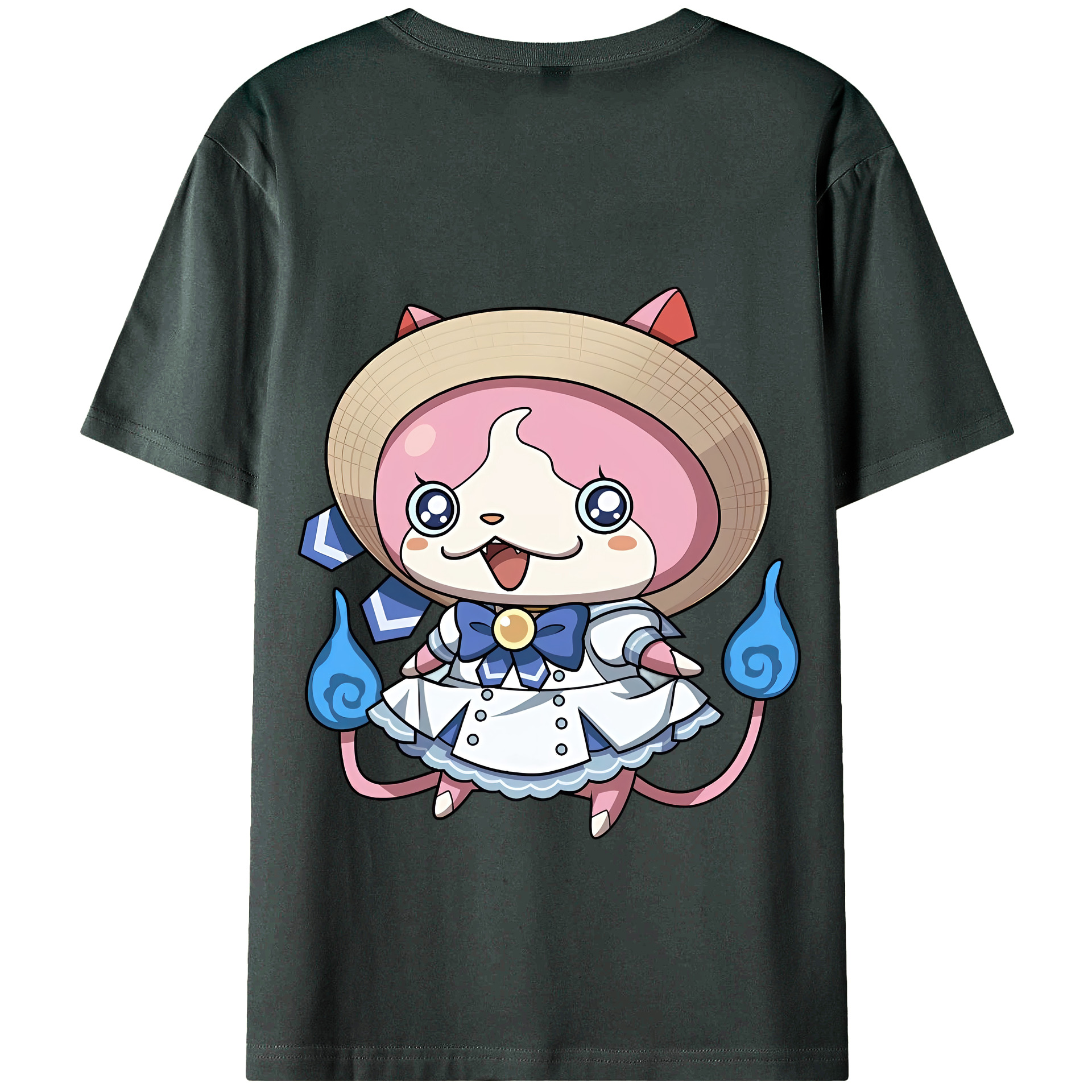 （画像用） 妖怪ウォッチ Yo-kai Watch 綿100％ メンズ半袖Tシャツ（バックプリント） 通気性